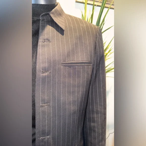 Black Pinstripe Custom Men's Suit - Rocky’s Custom Clothes